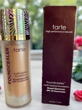 tarte Foundcealer Foundation with Iridescent Pink & Gold Cap 42N Tan Neutral